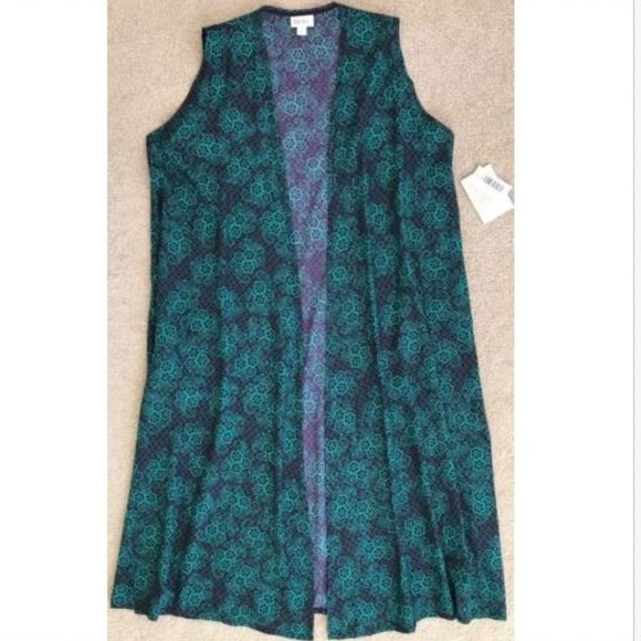 LuLaRoe Jackets & Blazers - NWT LULAROE Green Floral JOY Long Vest Cardigan